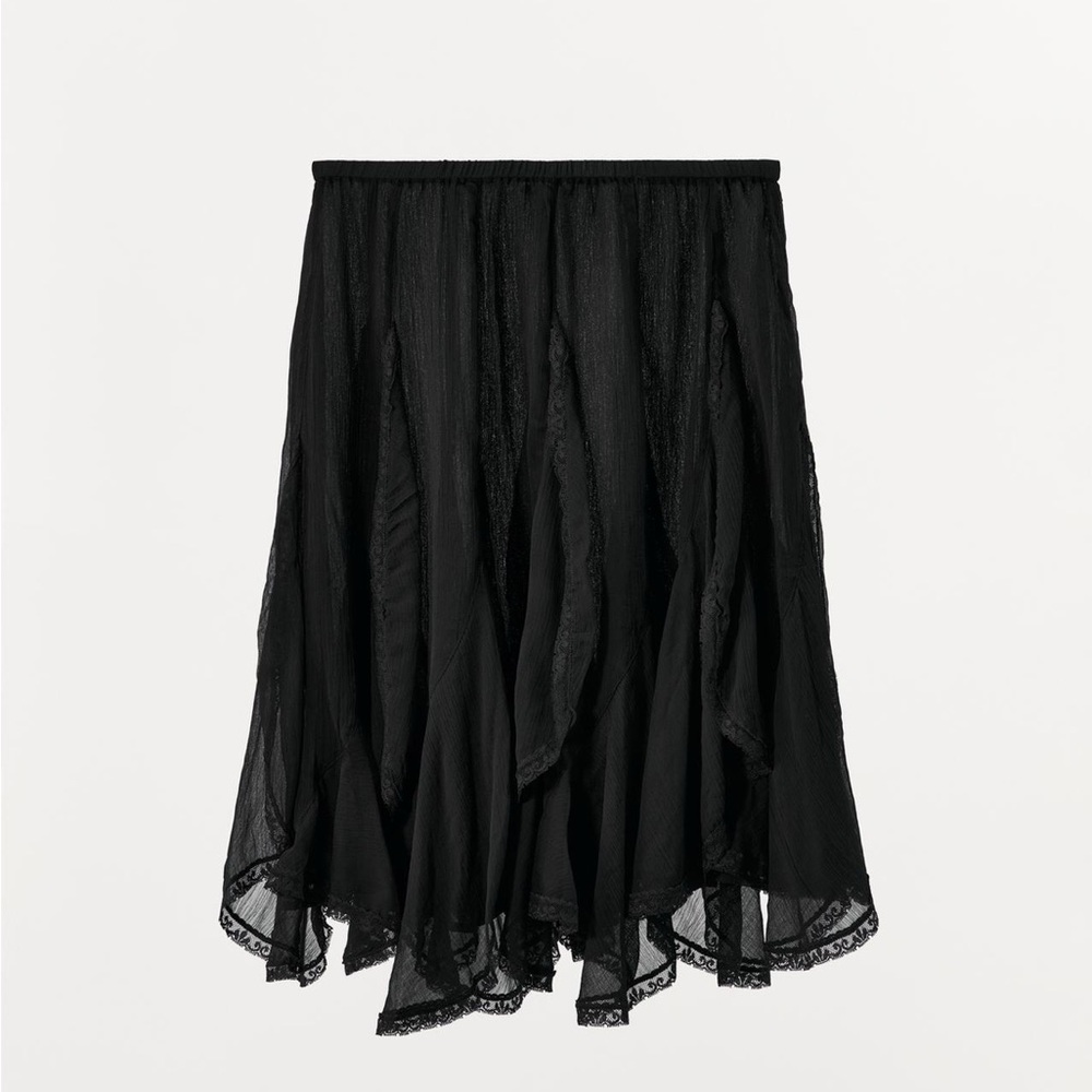 Zara Black Layered Circle Skirt
